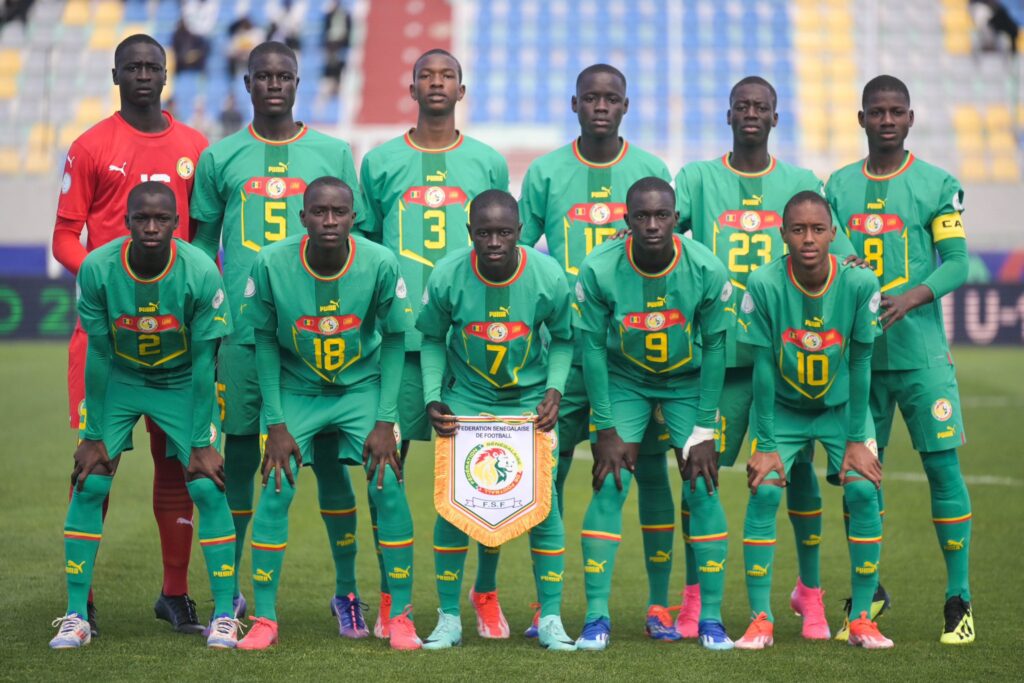 Senegal U17 team celebrating a goal