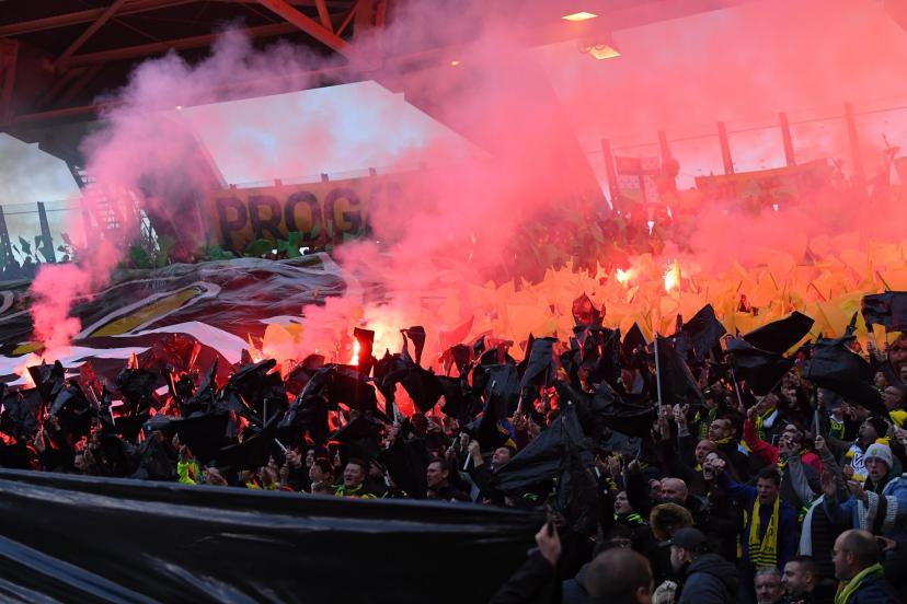 Nantes supporters in Tribune Loire, 2019