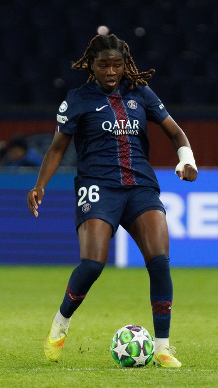 La Parisienne Anaïs Ebayilin lors du match de Ligue des champions face au Bayern Munich, le 20 novembre 2025. (Tnani Badreddine/SIPA)