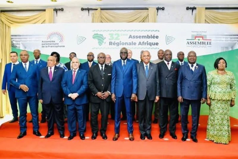 Group of parliamentarians including Michel Régis Onanga M. Ndiaye and El Malick Ndiaye during Dakar assembly
