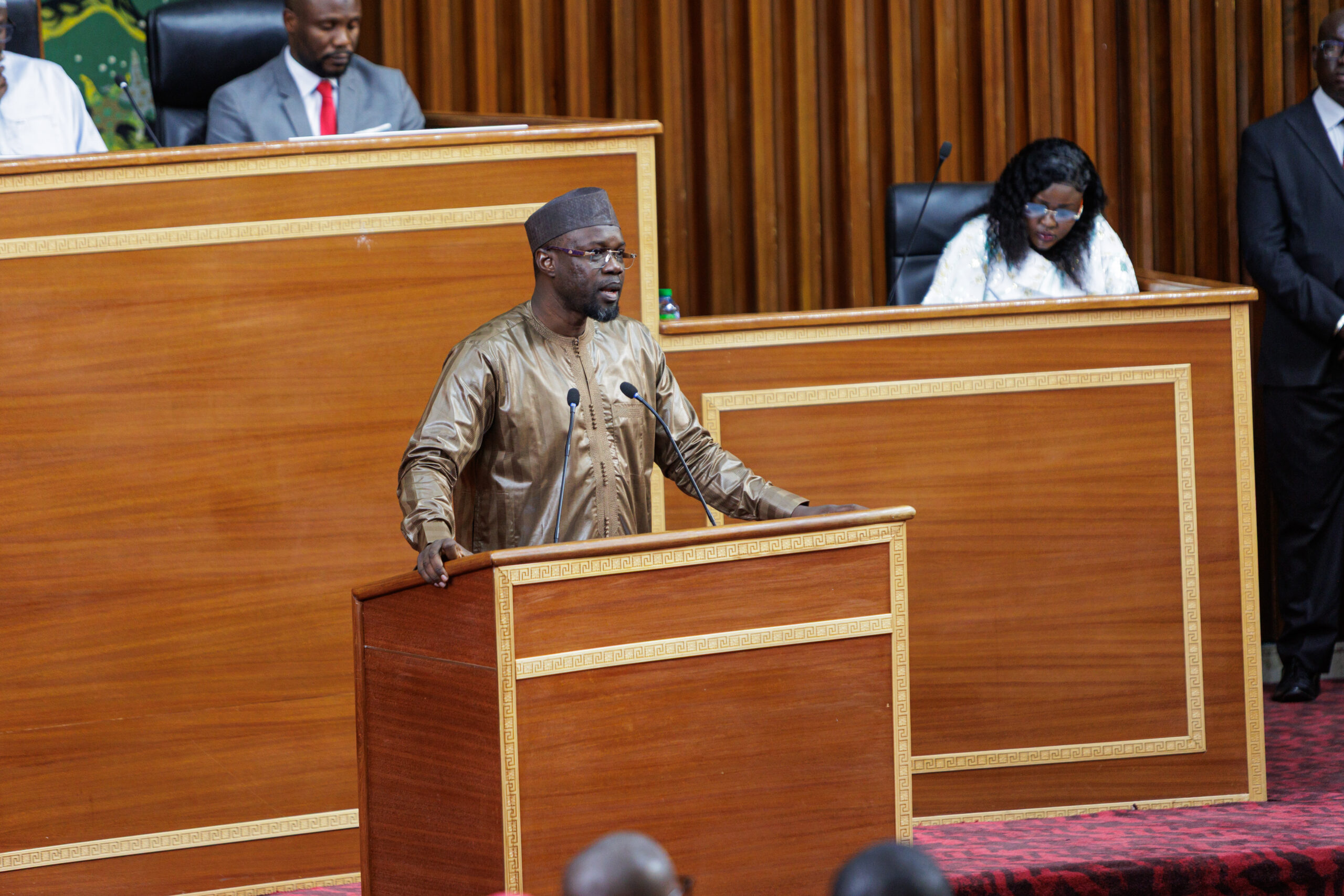 Ousmane Sonko addressing the National Assembly