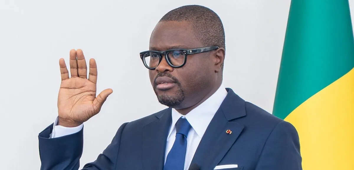 President Romuald Wadagni being sworn in at Cotonou's presidential palace