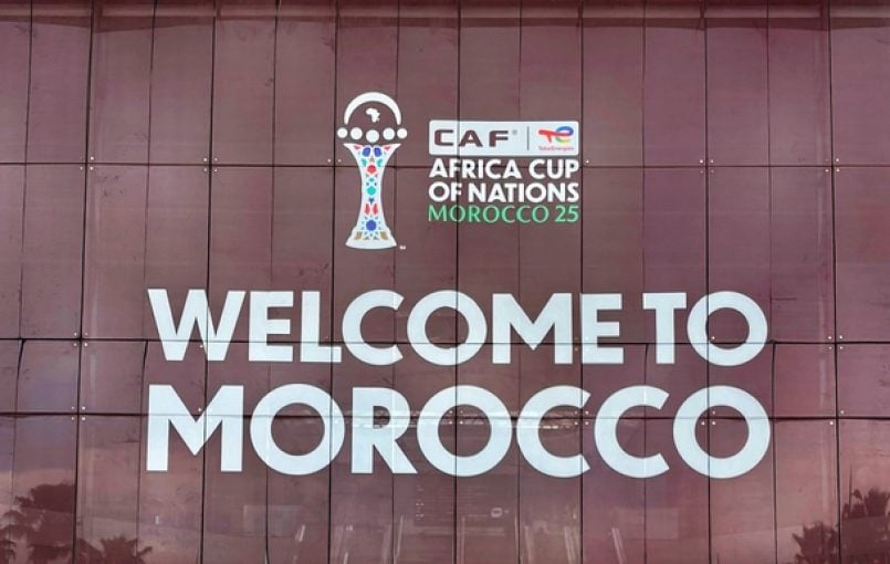 A tense moment during the CAN 2025 final as Senegalese players protest referee decisions