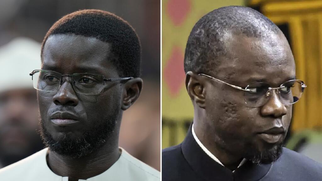 Senegal’s President Bassirou Diomaye Faye (left) and former Prime Minister Ousmane Sonko (right) in a joint appearance.