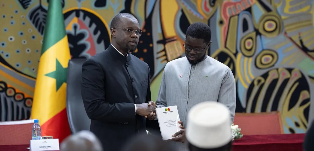 Ousmane Sonko during his election as President of Senegal's National Assembly