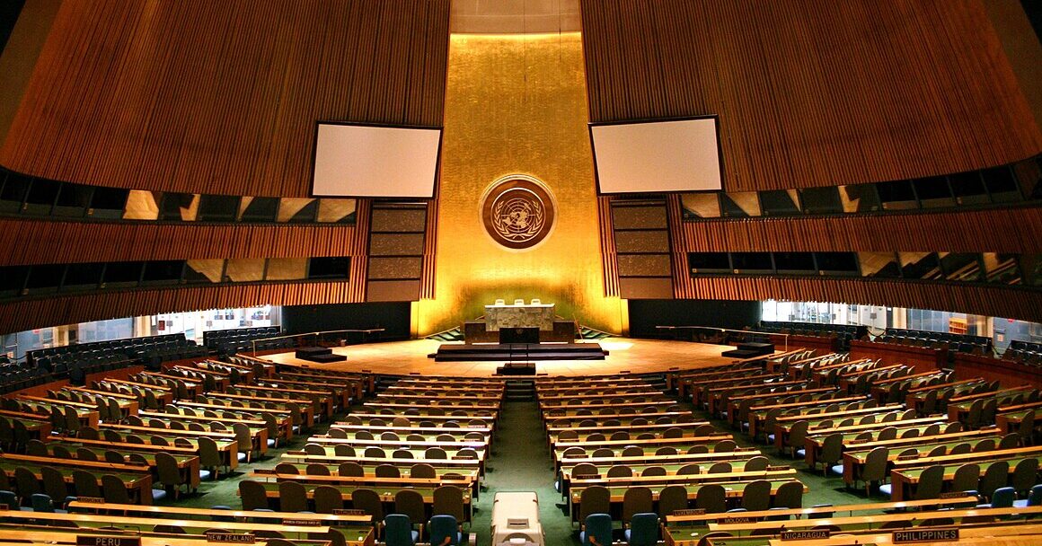 UN General Assembly hall in session