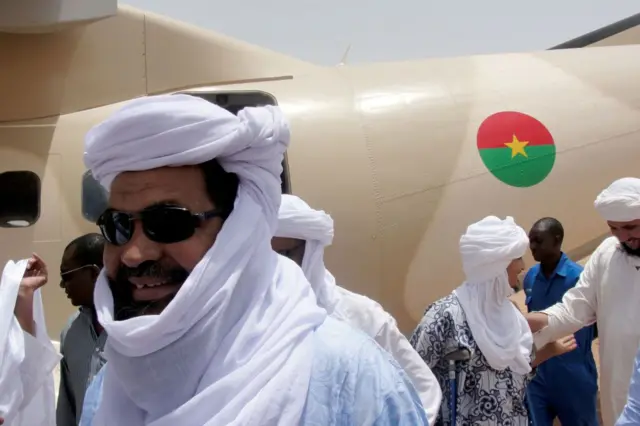 Iyad Ag Ghaly at Kidal airport in 2012.