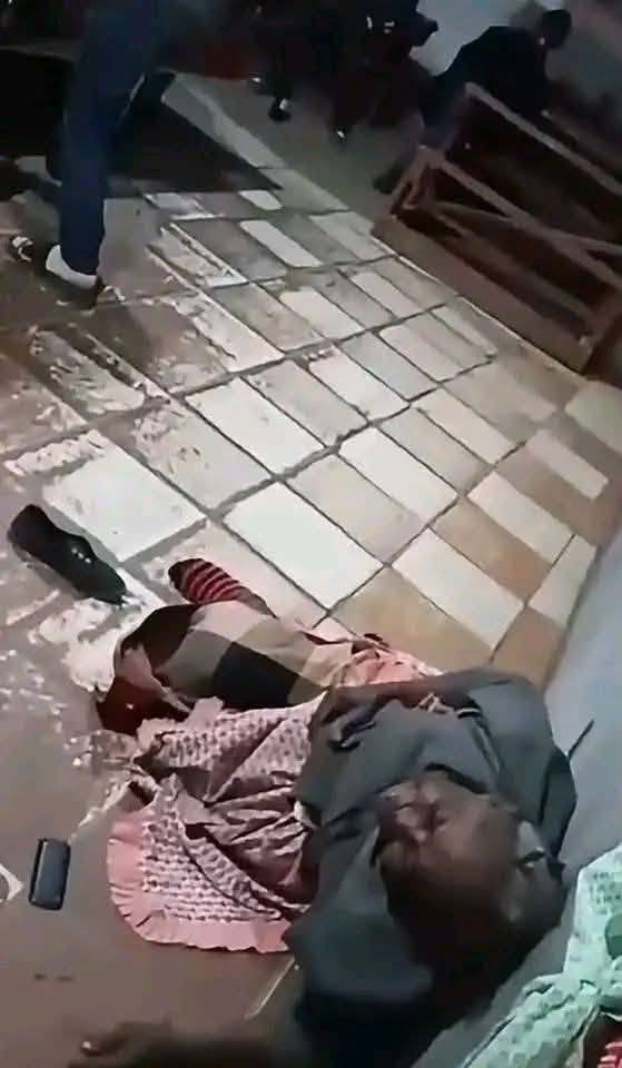 Police evidence photo showing the aftermath of the assault