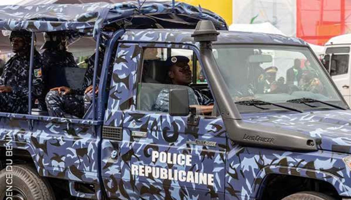 A Beninese Republican Police vehicle