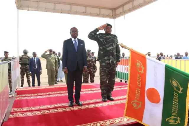Beninese President Romuald Wadagni meeting with Nigerien counterparts