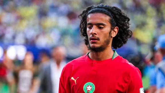 Ayyoub Bouaddi in action during a match