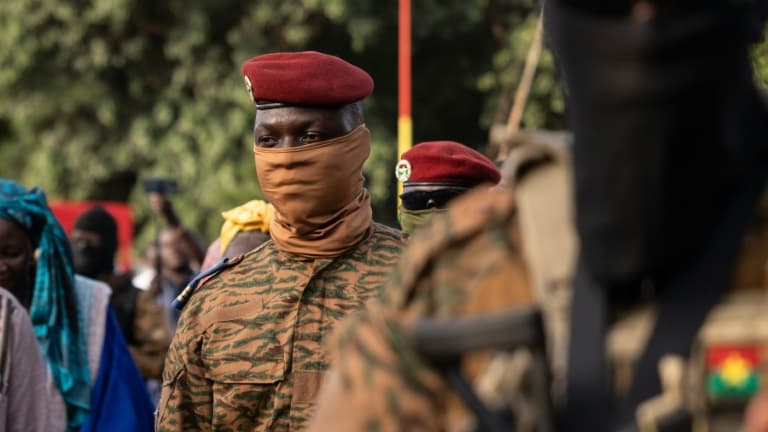 Burkina Faso transitional president Ibrahim Traoré in Ouagadougou