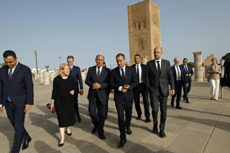French delegation arrives at the Royal Mausoleum in Rabat