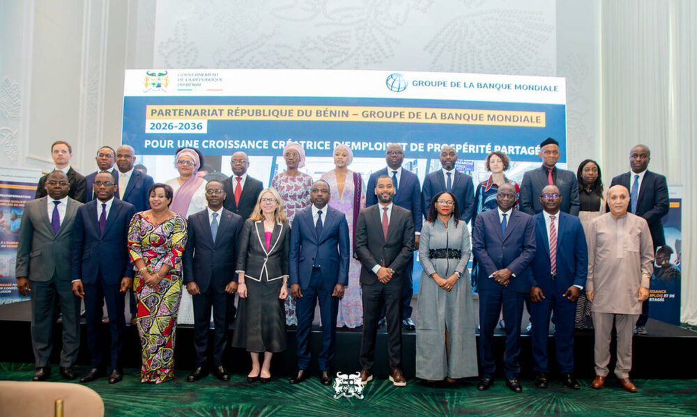 Benin and World Bank officials at partnership launch
