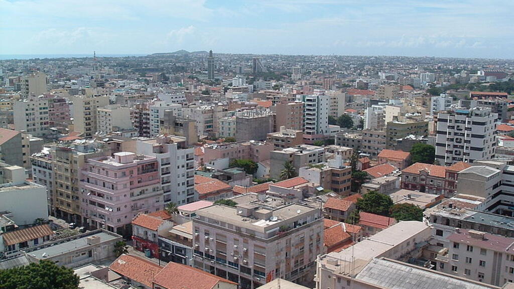View of Dakar's financial district, Plateau, in the city center of Dakar, Senegal.
