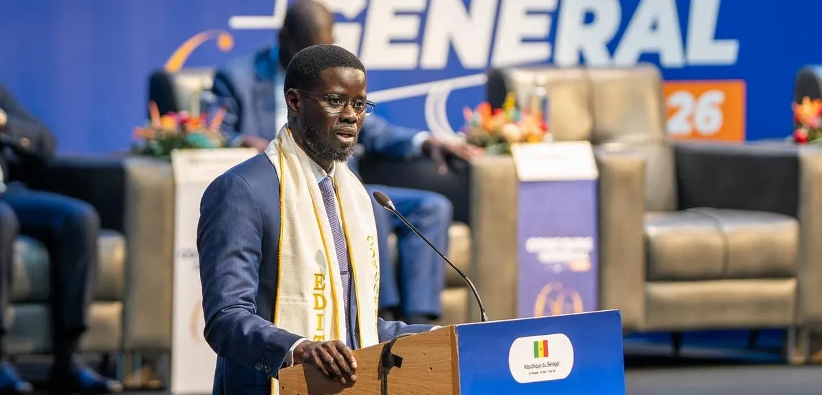 President Bassirou Diomaye Faye addressing Senegalese youth at the Concours général awards ceremony