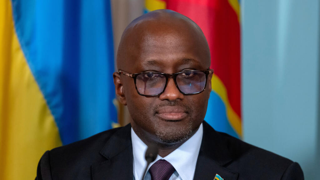 Rwandan Foreign Minister Olivier Nduhungirehe attends a peace agreement signing ceremony between Rwanda and the Democratic Republic of the Congo at the State Department, Friday, June 27, 2025, in Washington [illustrative image].