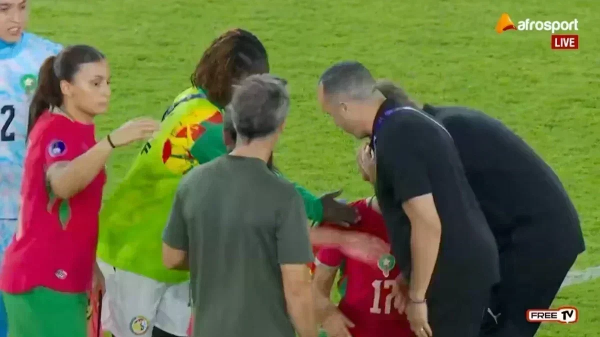 Senegal and Morocco players shake hands after a 0-0 draw in the 2026 Women's Africa Cup of Nations