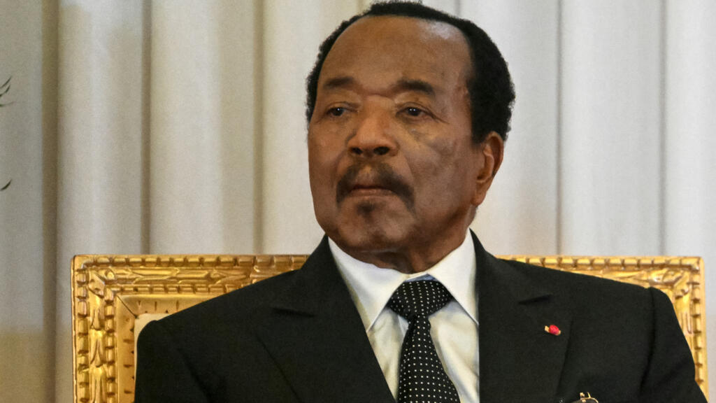 President Paul Biya of Cameroon attending a speech by Pope Leo XIV at the presidential palace in Yaoundé on April 15, 2026