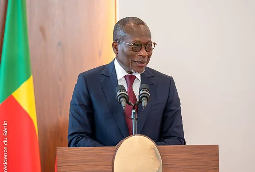 Patrice Talon speaking during the Senate inauguration