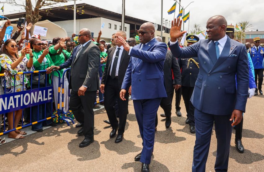 Presidents Oligui Nguema and Félix Tshisekedi in Libreville